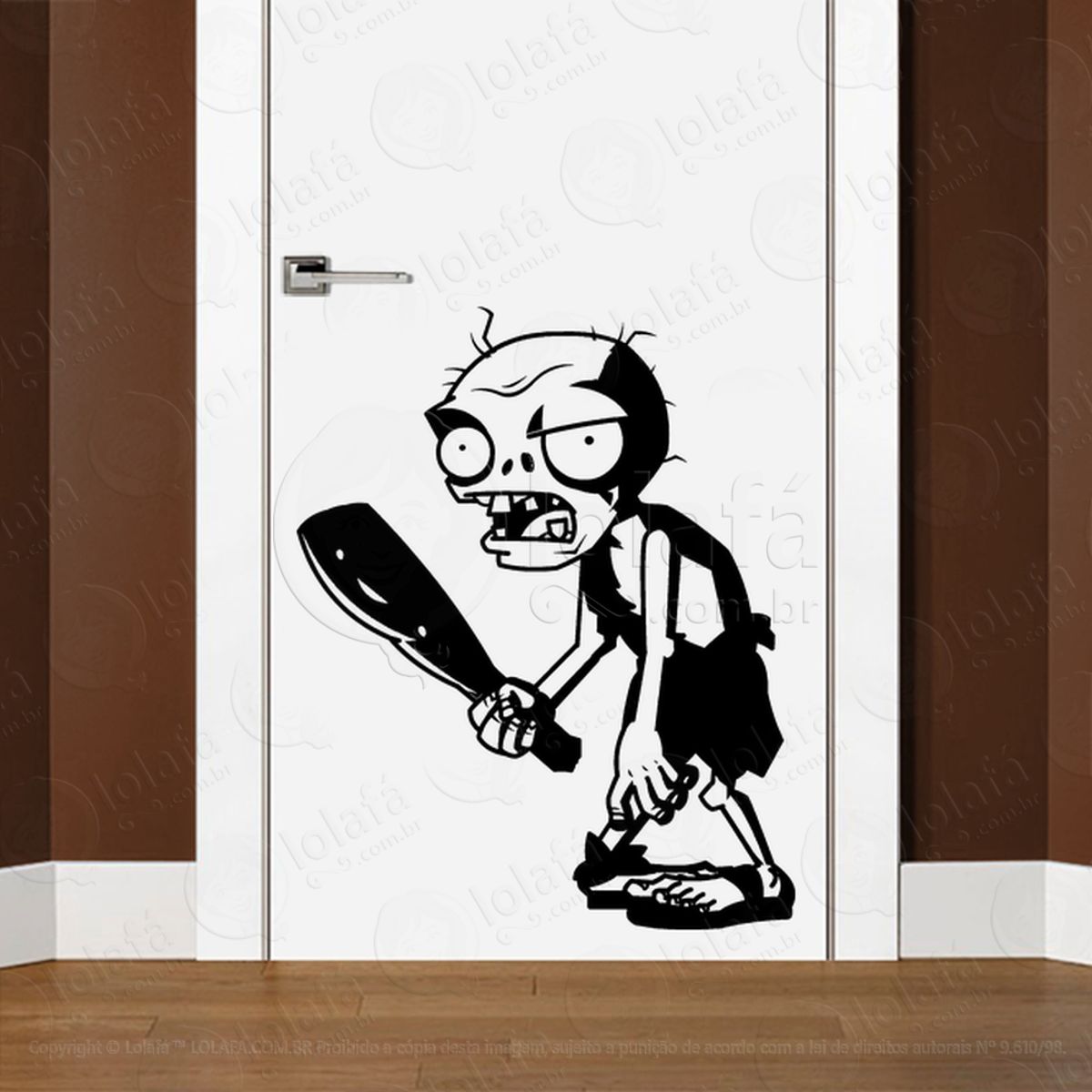 Zombie Adesivo de Parede para Quarto, Porta e Vidro Mod:103