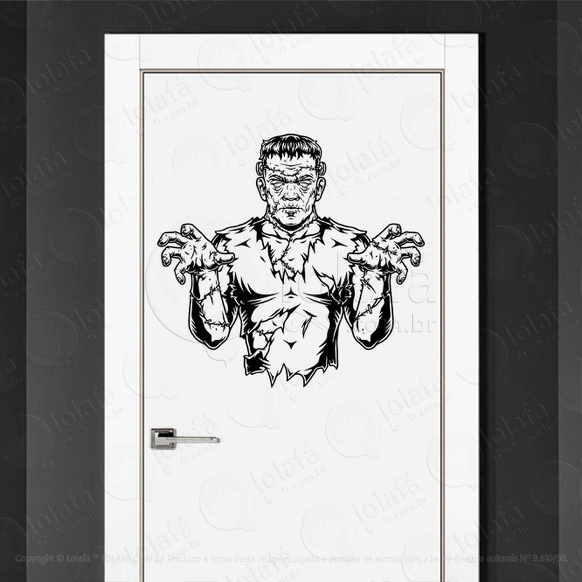 Zombie Adesivo de Parede para Quarto, Porta e Vidro Mod:105