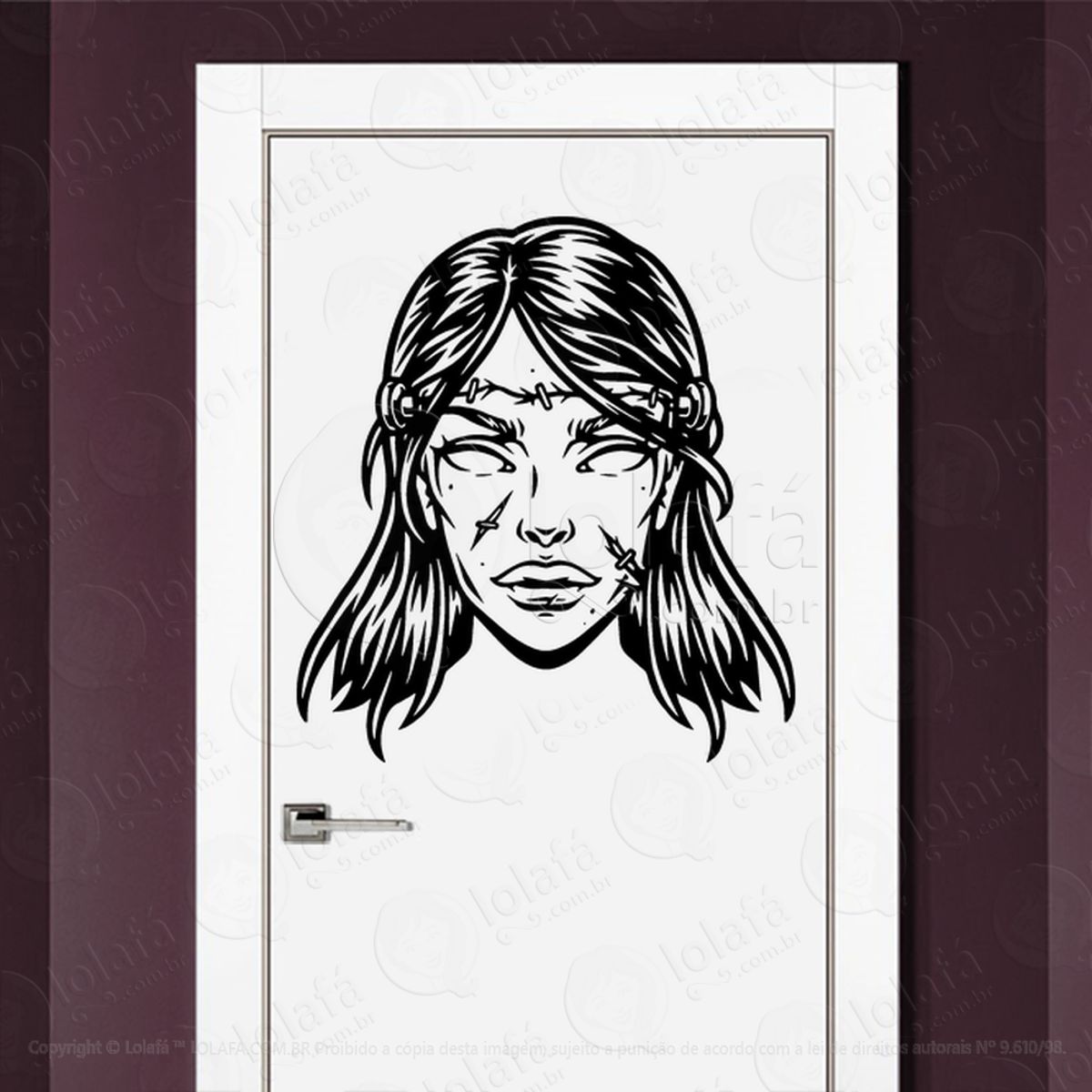 Zombie Adesivo de Parede para Quarto, Porta e Vidro Mod:106
