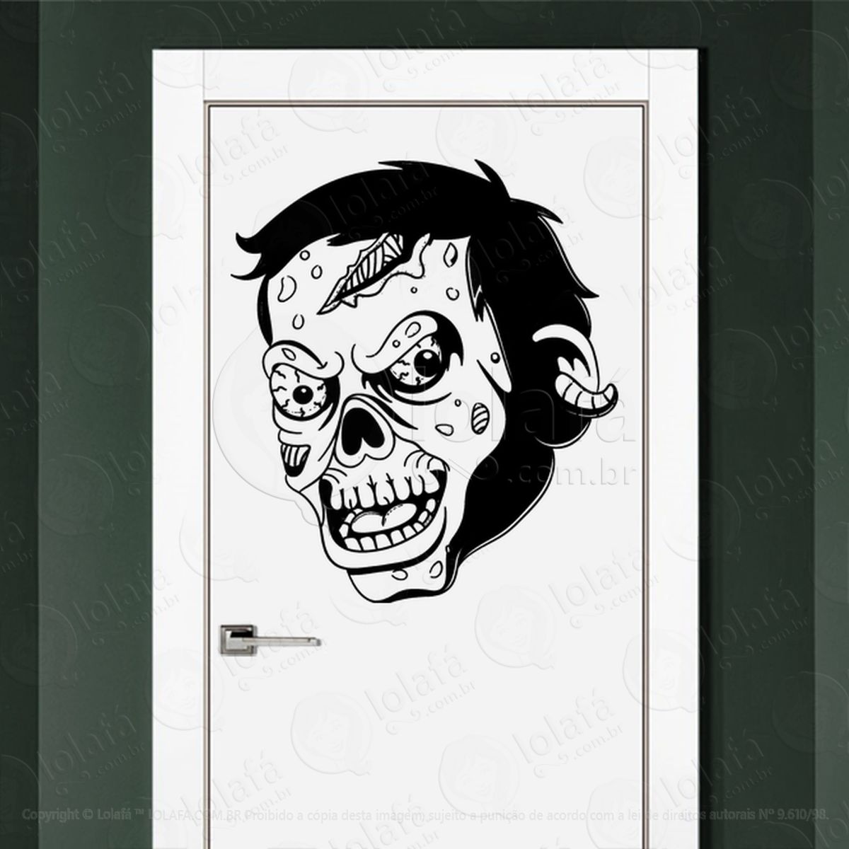 Zombie Adesivo de Parede para Quarto, Porta e Vidro Mod:109