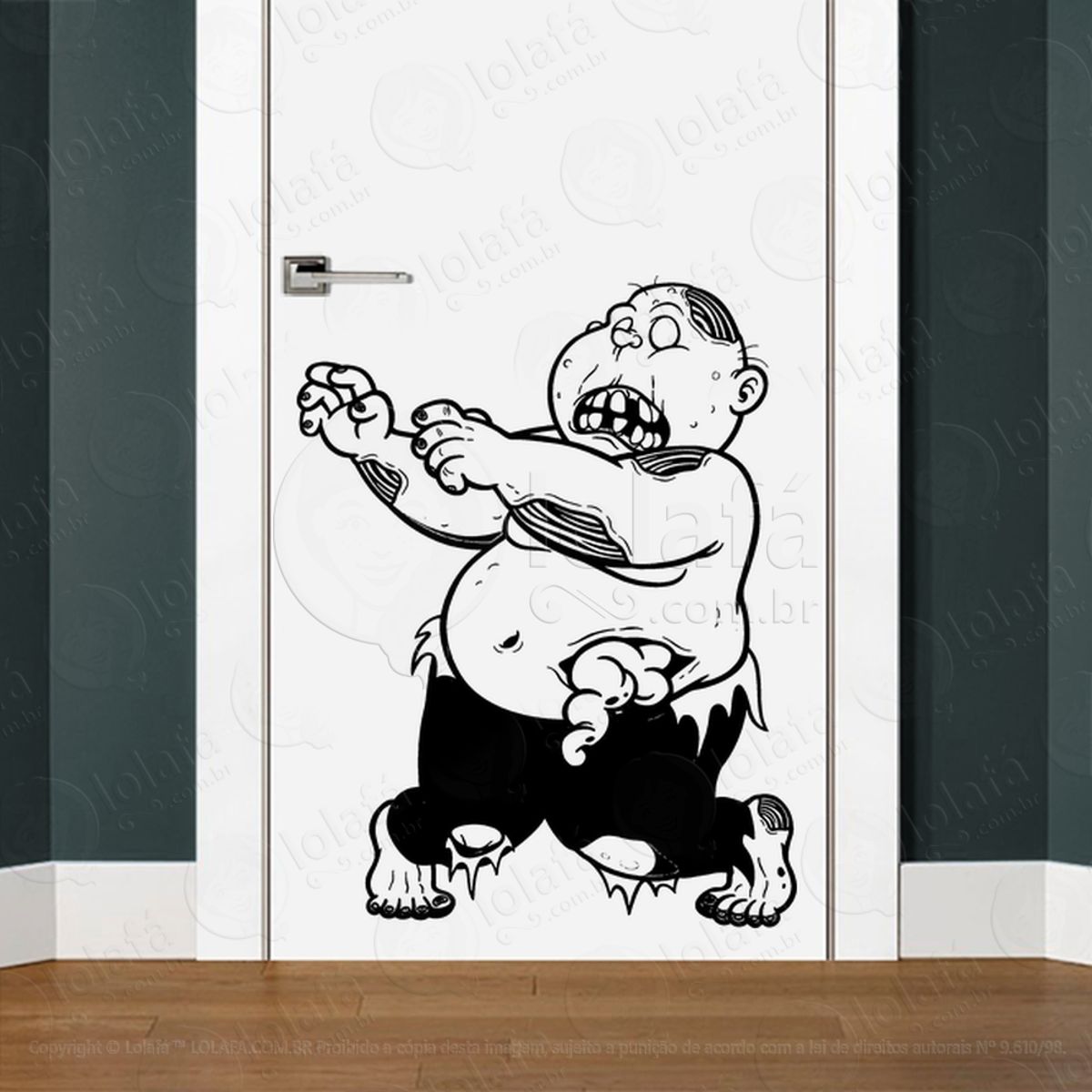 Zombie Adesivo de Parede para Quarto, Porta e Vidro Mod:112