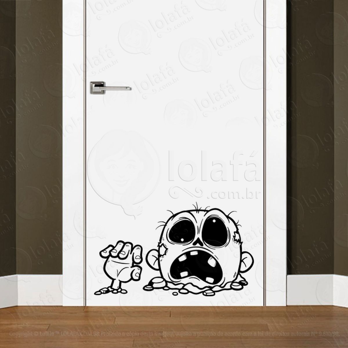 Zombie Adesivo de Parede para Quarto, Porta e Vidro Mod:116