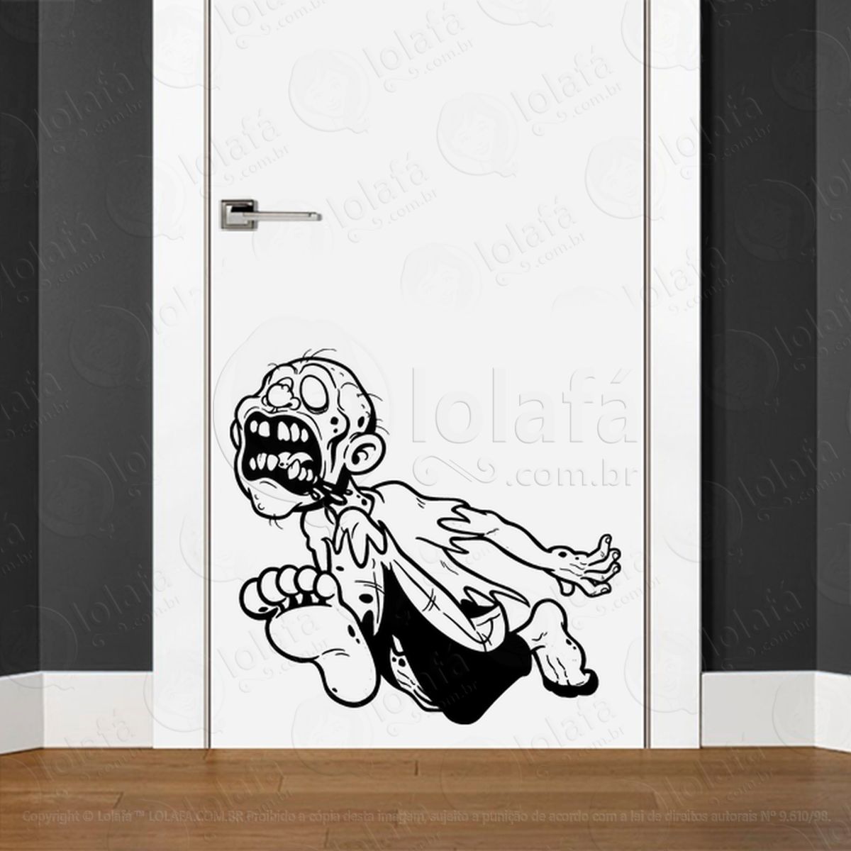 Zombie Adesivo de Parede para Quarto, Porta e Vidro Mod:117