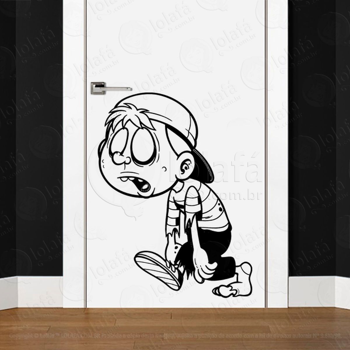 Zombie Adesivo de Parede para Quarto, Porta e Vidro Mod:118