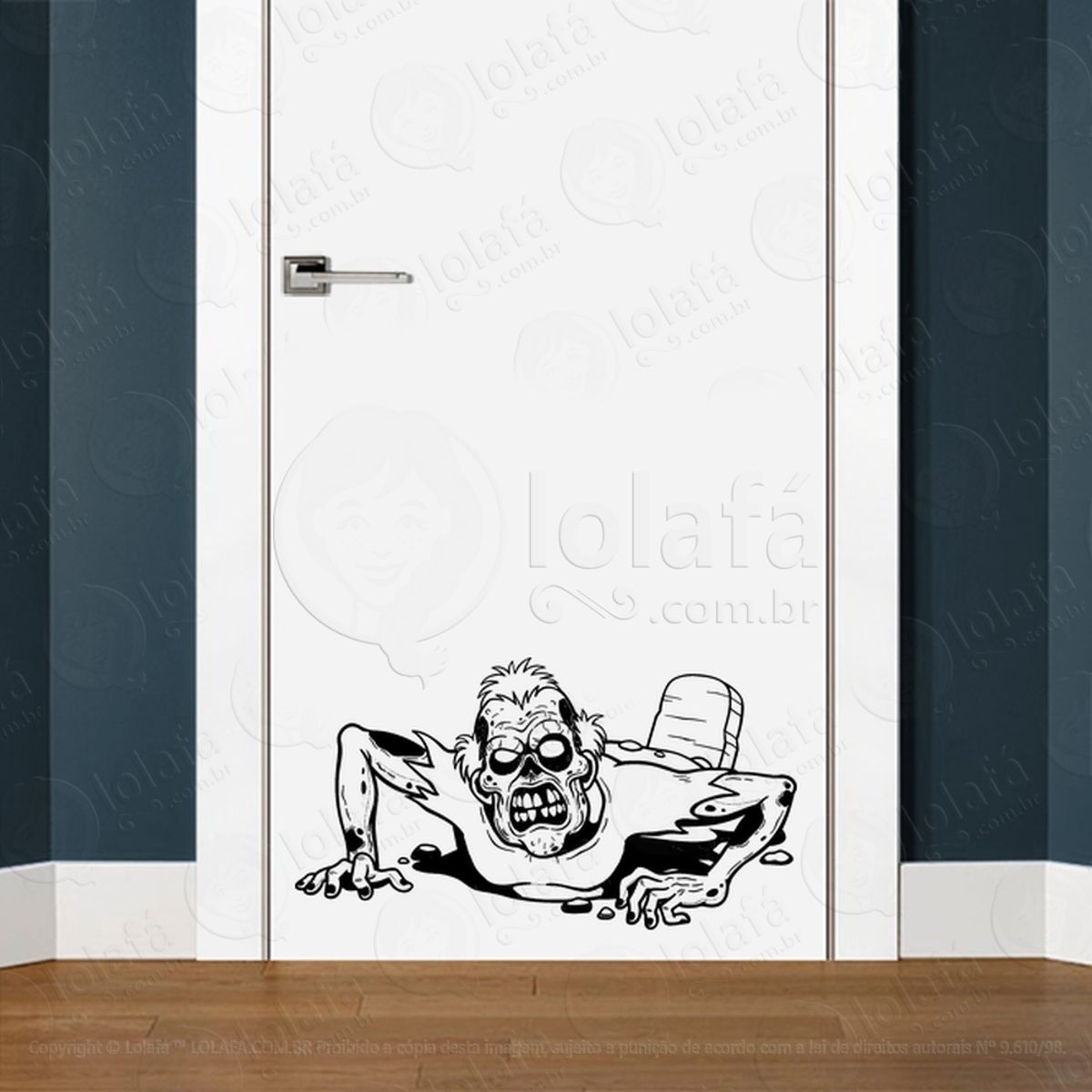 Zombie Adesivo de Parede para Quarto, Porta e Vidro Mod:119