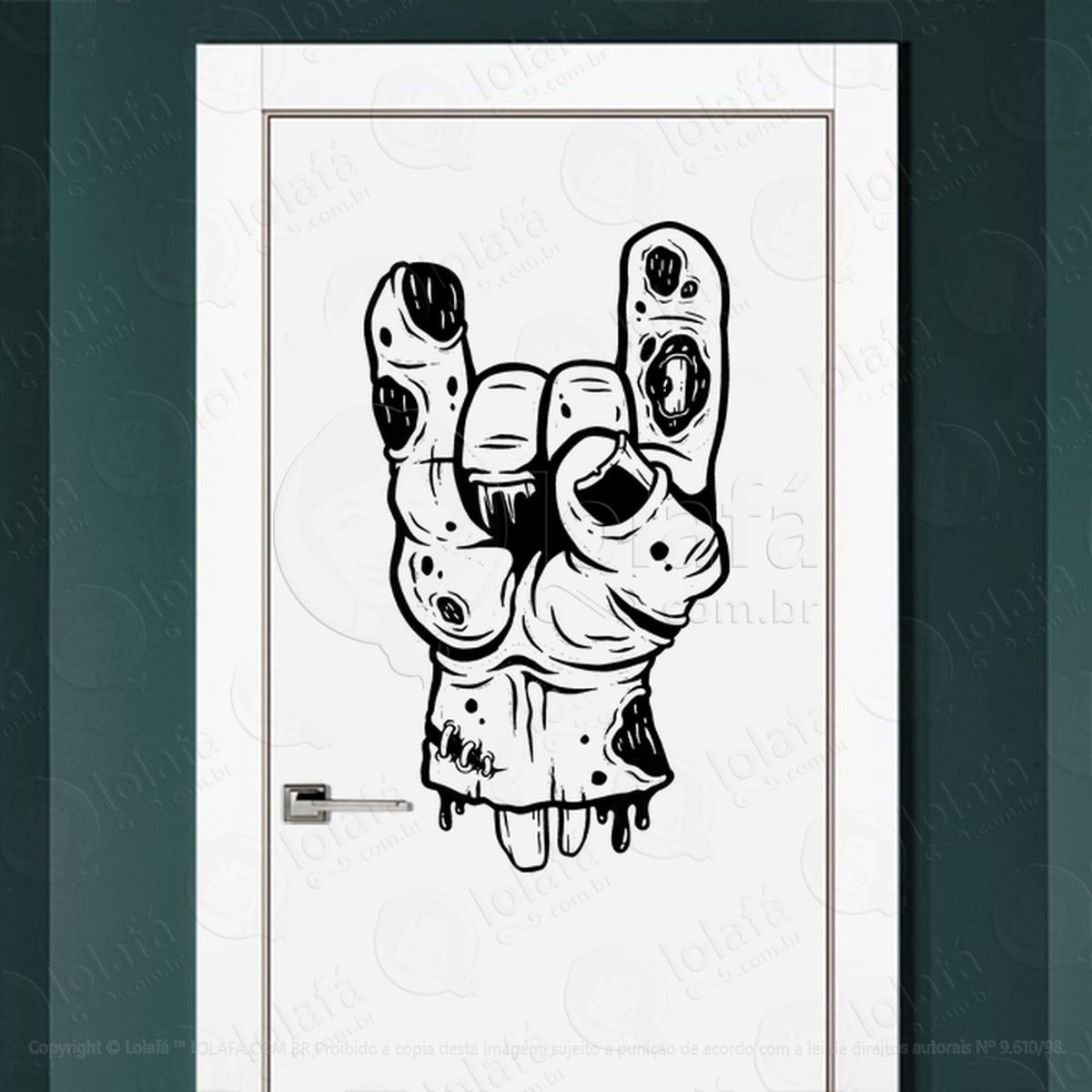 Zombie Adesivo de Parede para Quarto, Porta e Vidro Mod:121