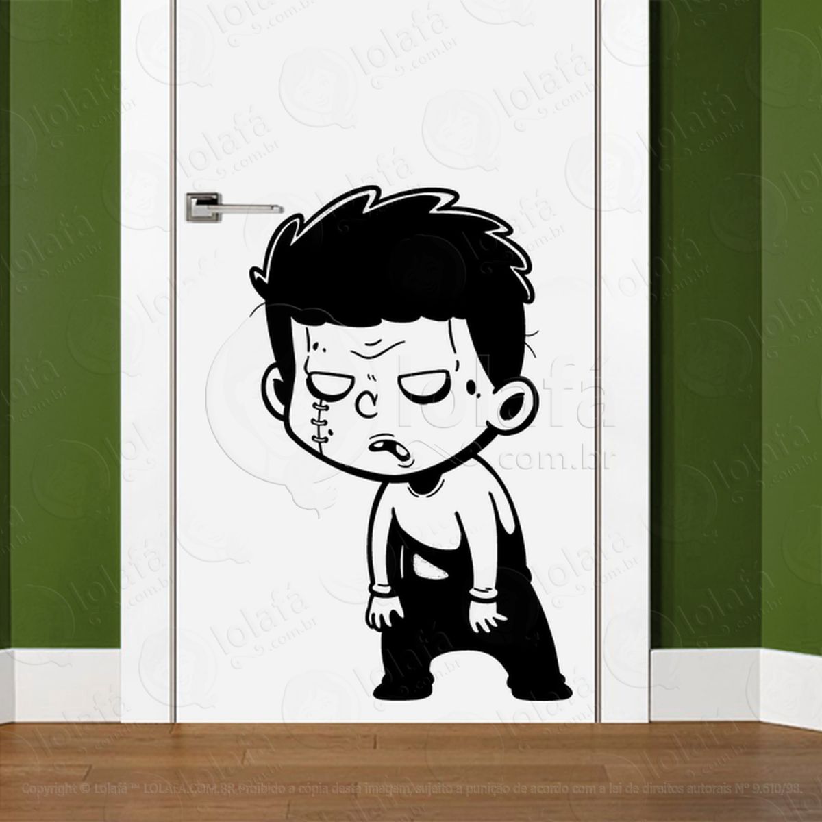 Zombie Adesivo de Parede para Quarto, Porta e Vidro Mod:124