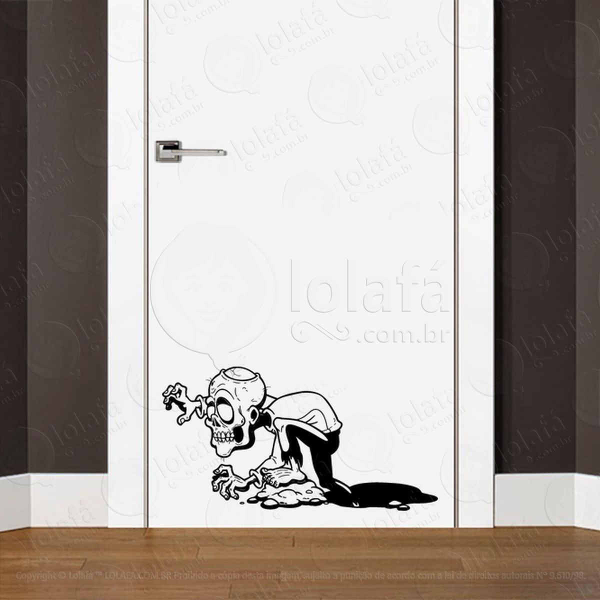 Zombie Adesivo de Parede para Quarto, Porta e Vidro Mod:126