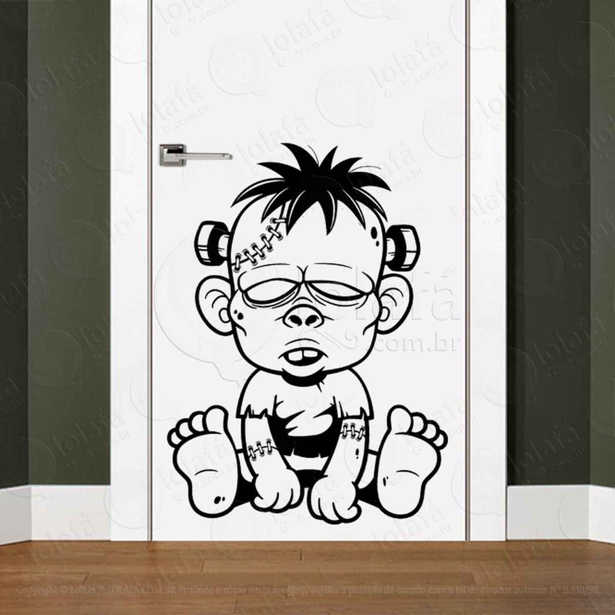 Zombie Adesivo de Parede para Quarto, Porta e Vidro Mod:127