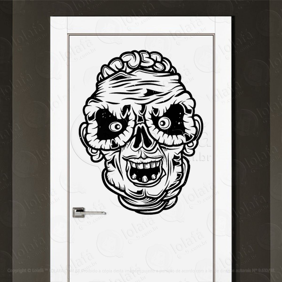 Zombie Adesivo de Parede para Quarto, Porta e Vidro Mod:129