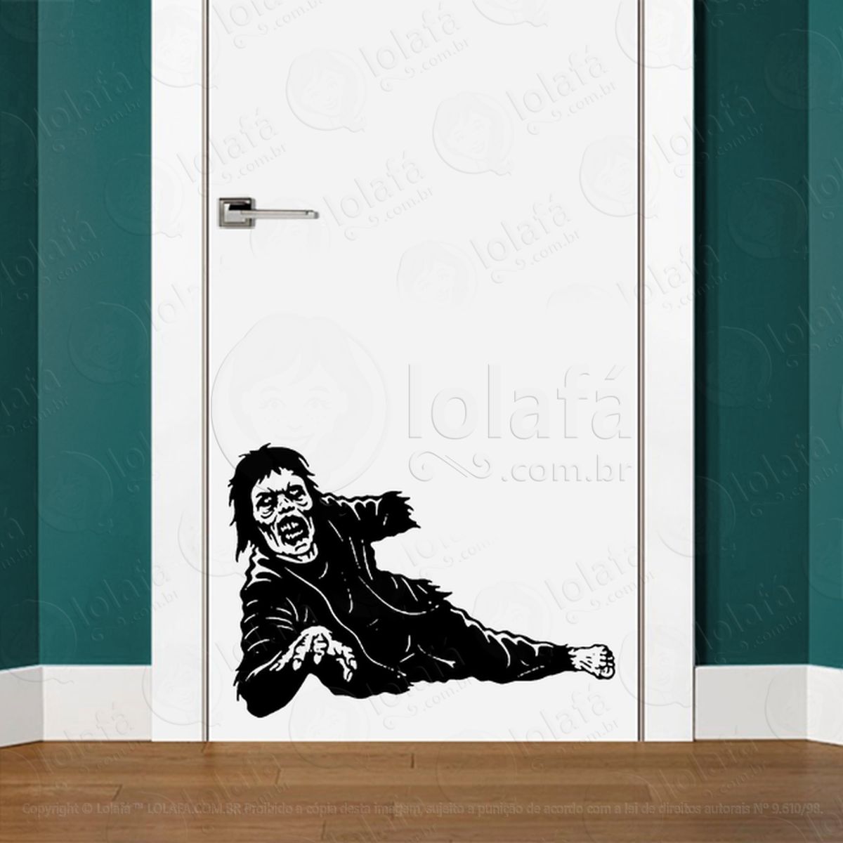 Zombie Adesivo de Parede para Quarto, Porta e Vidro Mod:134