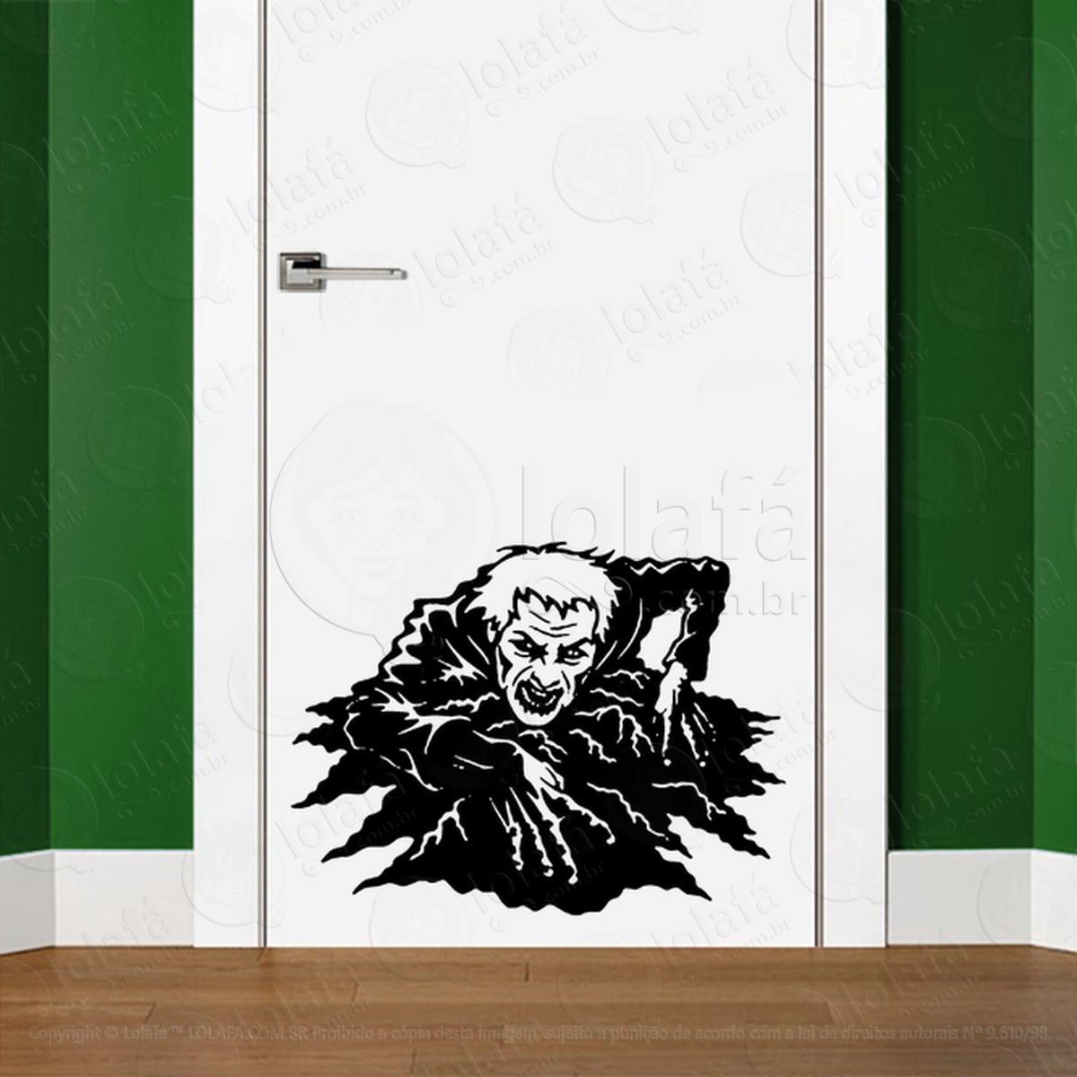 Zombie Adesivo de Parede para Quarto, Porta e Vidro Mod:136