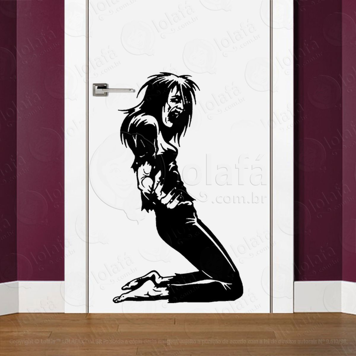 Zombie Adesivo de Parede para Quarto, Porta e Vidro Mod:145