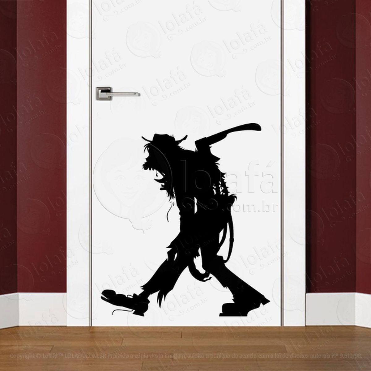 Zombie Adesivo de Parede para Quarto, Porta e Vidro Mod:152