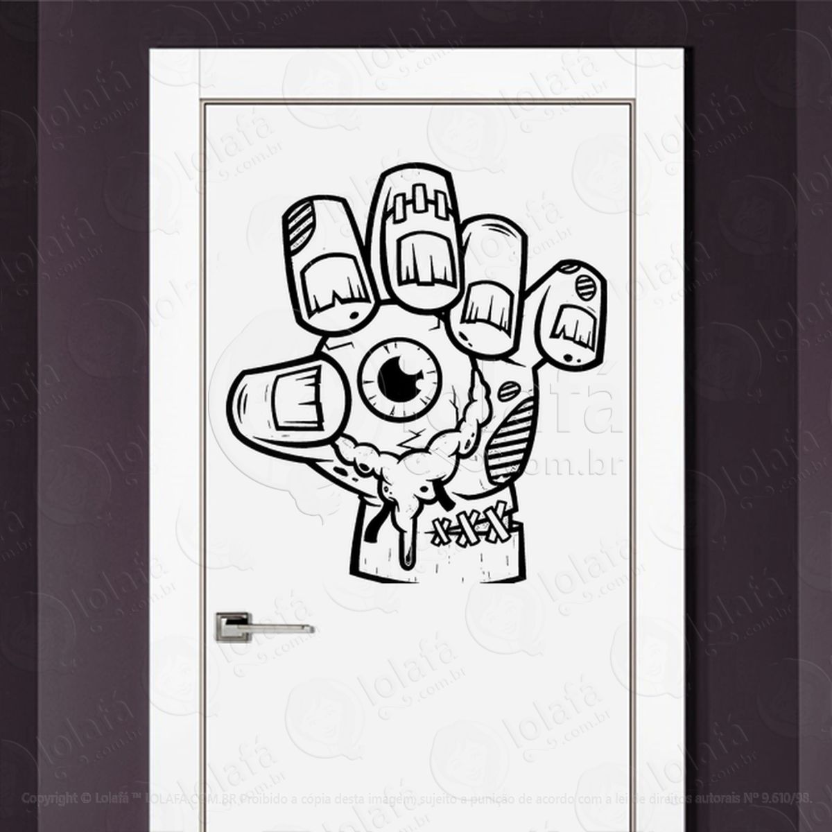 Zombie Adesivo de Parede para Quarto, Porta e Vidro Mod:155