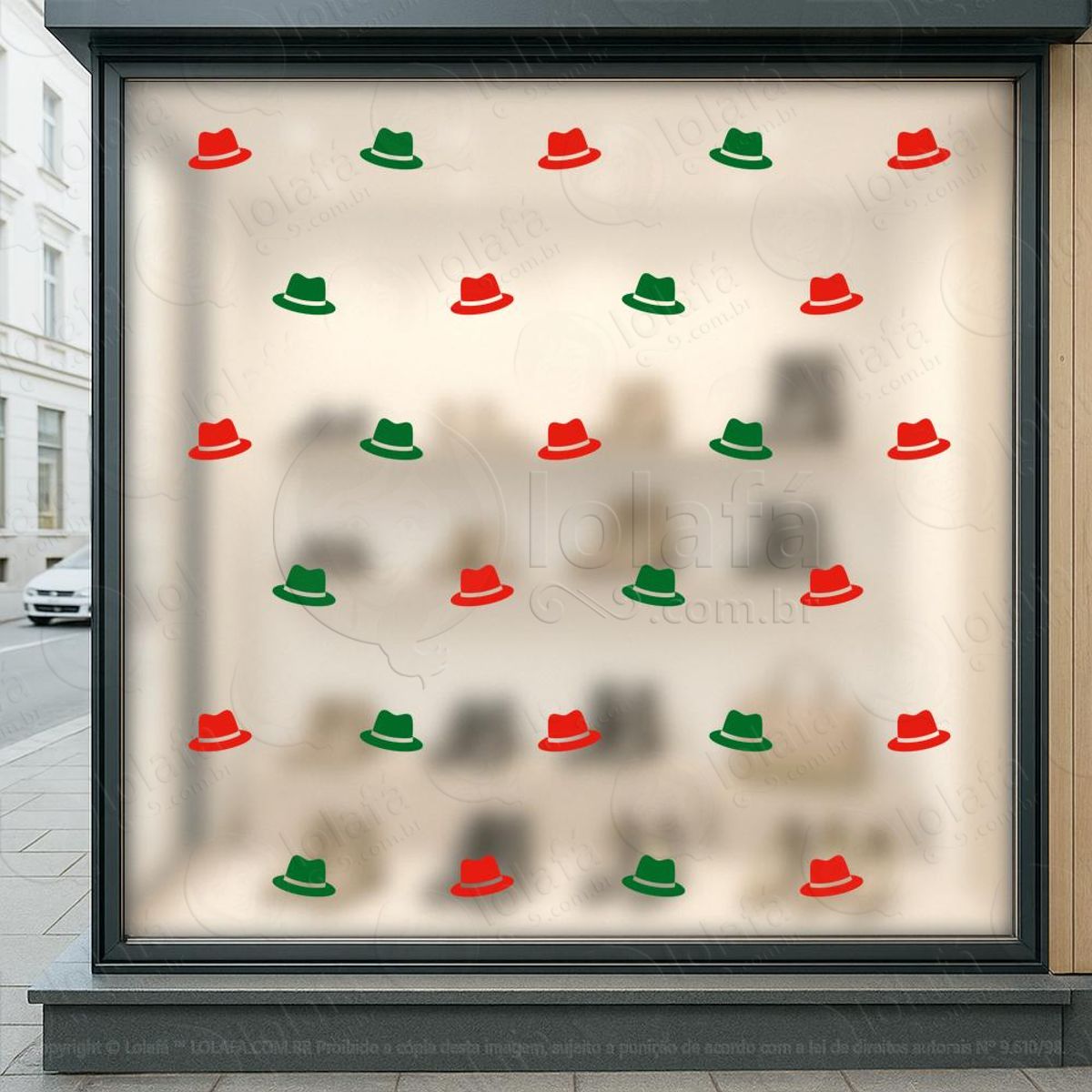 Cartela de Chapéus Adesivos De Natal Mod:14