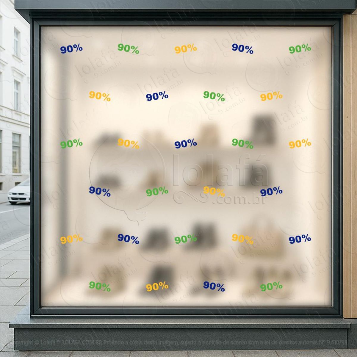 Cartela de 90% Adesivos Para Vitrine Copa Mod:9