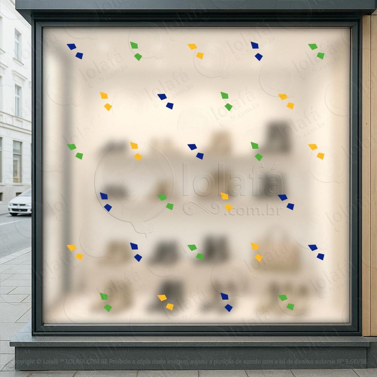Cartela de Confetes (8) Adesivos Para Vitrine Copa Mod:23