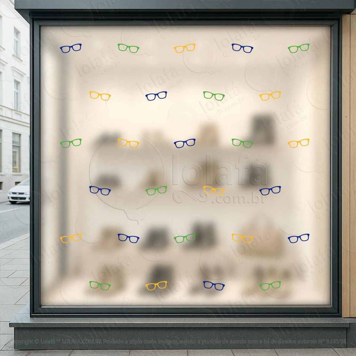 Cartela de Óculos de Grau Adesivos Para Vitrine Copa Mod:36