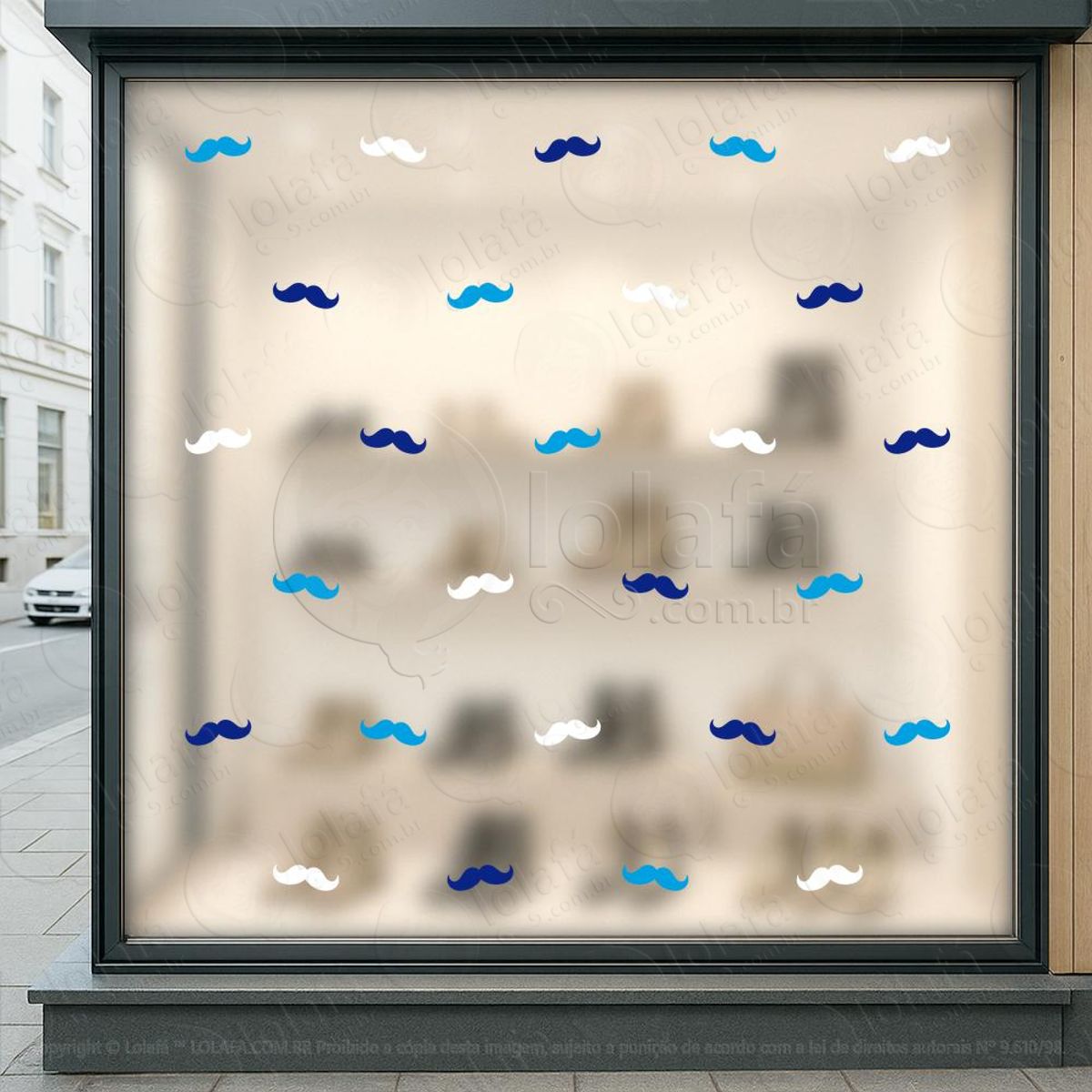 cartela de bigodes adesivos para vitrine dia dos pais mod:11