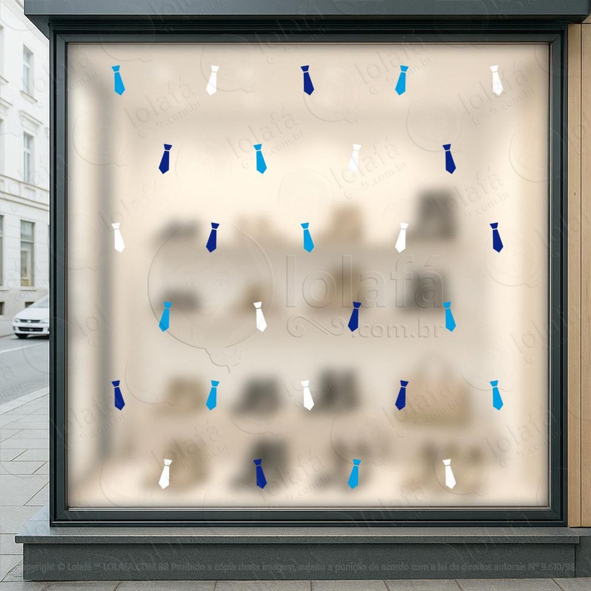 cartela de gravatas adesivos para vitrine dia dos pais mod:28