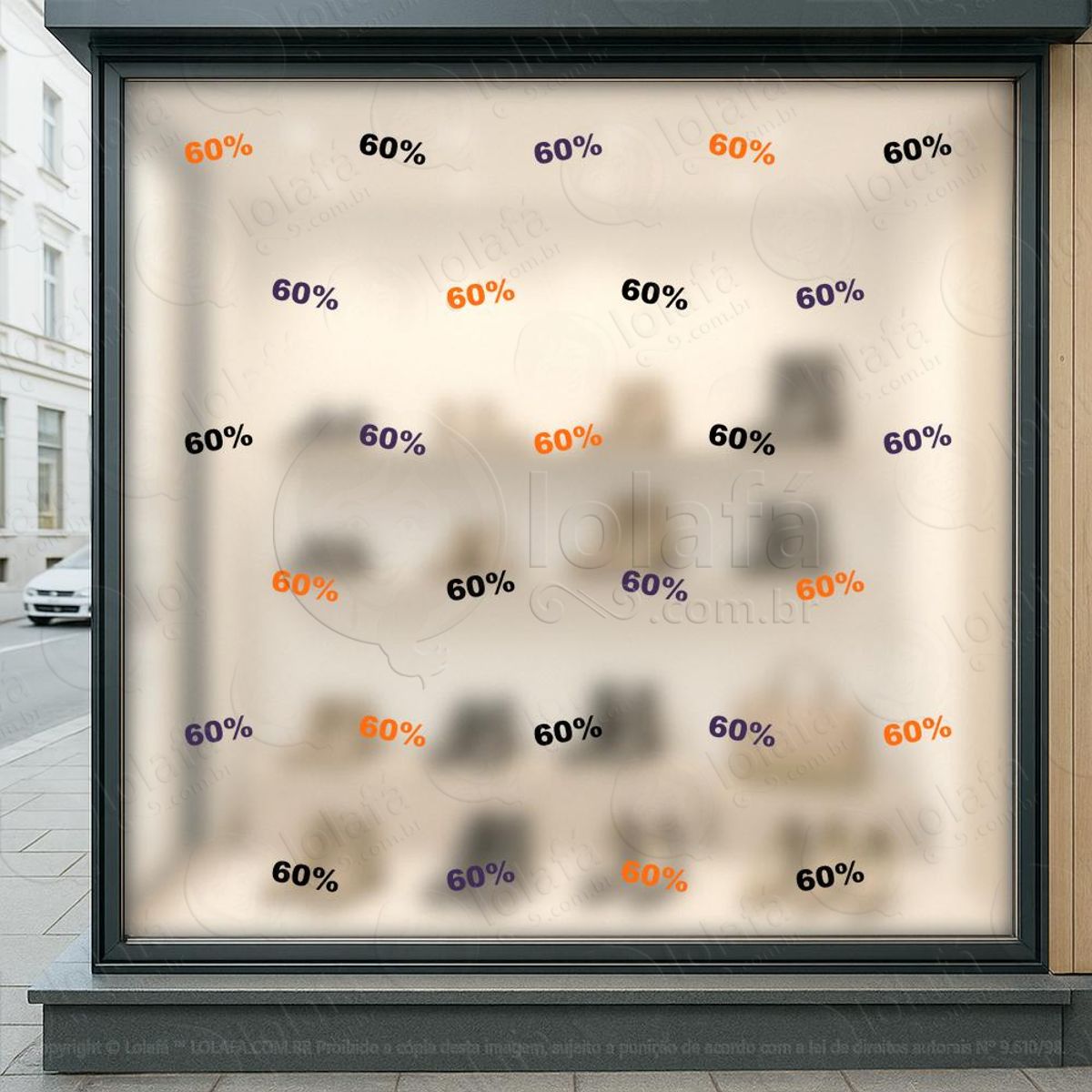 Cartela de 60% Adesivos Para Vitrine Halloween Mod:6