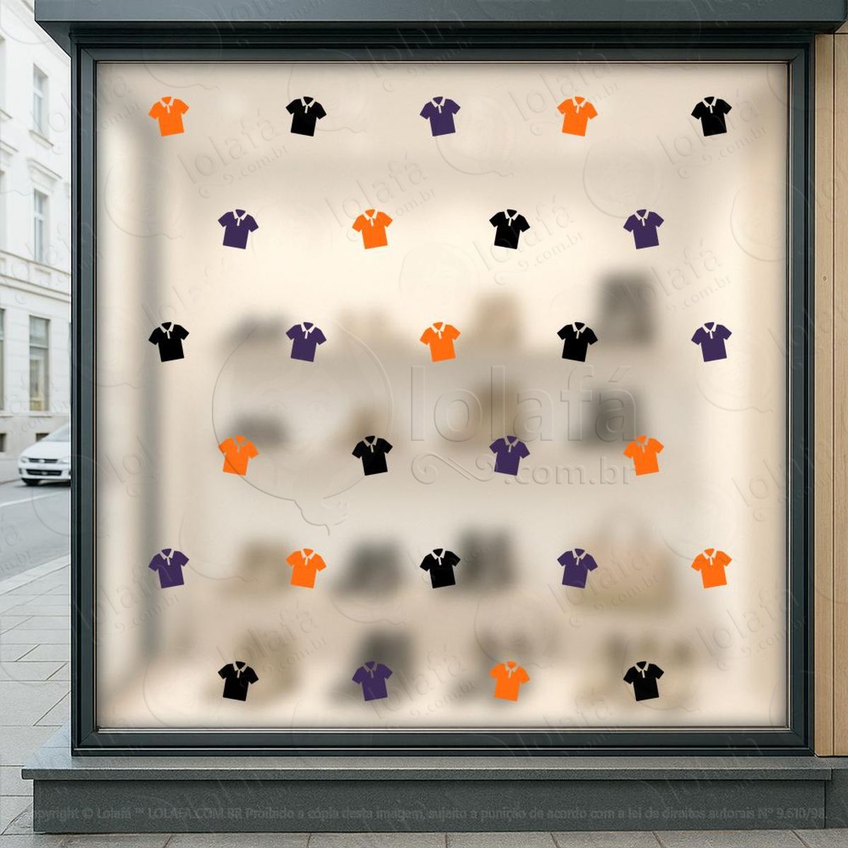Cartela de Camisas Sociais Adesivos Para Vitrine Halloween Mod:13