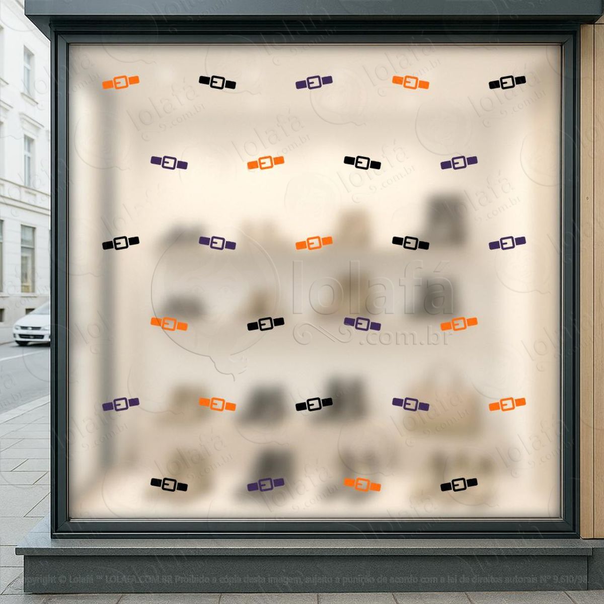 Cartela de Cintos Adesivos Para Vitrine Halloween Mod:15