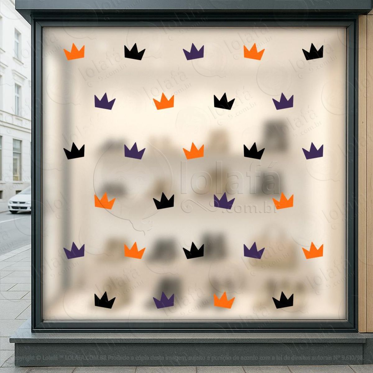 Cartela de Coroas Adesivos Para Vitrine Halloween Mod:25