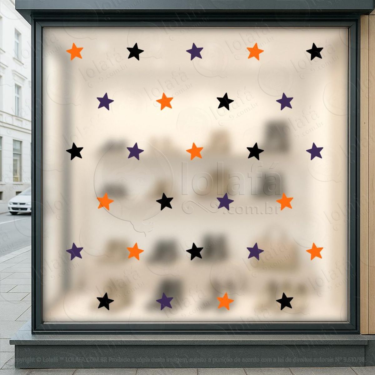 Cartela de Estrelas Adesivos Para Vitrine Halloween Mod:26
