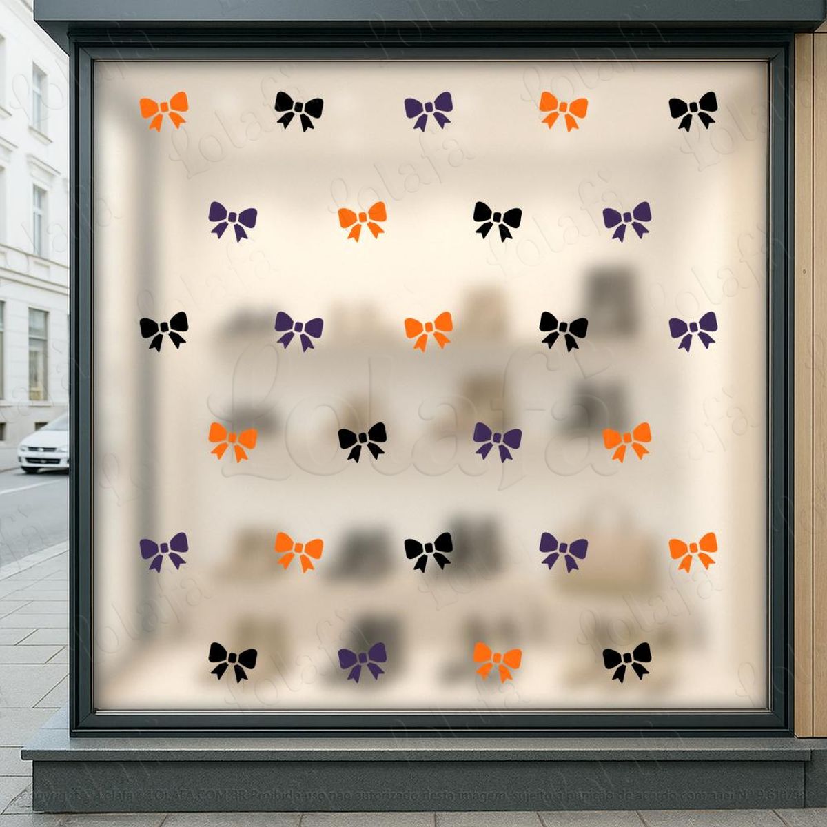 Cartela de Laços de Presentes Adesivos Para Vitrine Halloween Mod:29