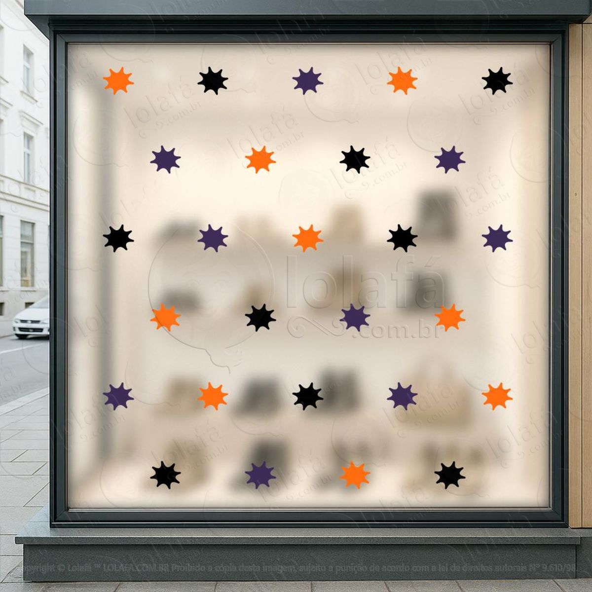 Cartela de Splashes Promocionais Adesivos Para Vitrine Halloween Mod:35