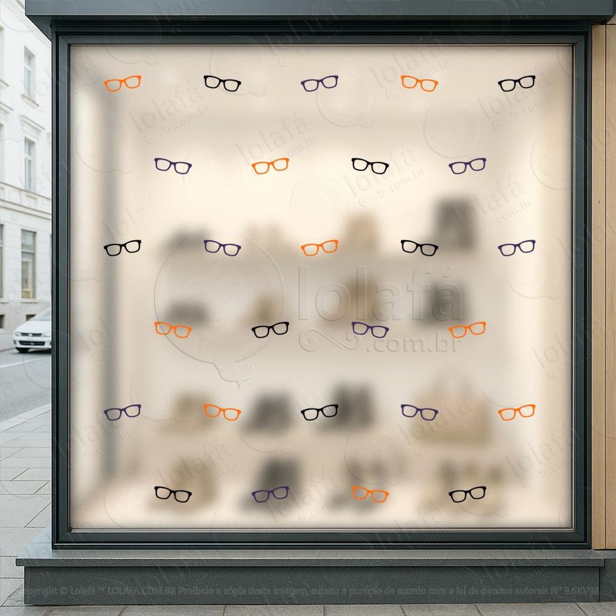 Cartela de Óculos de Grau Adesivos Para Vitrine Halloween Mod:36