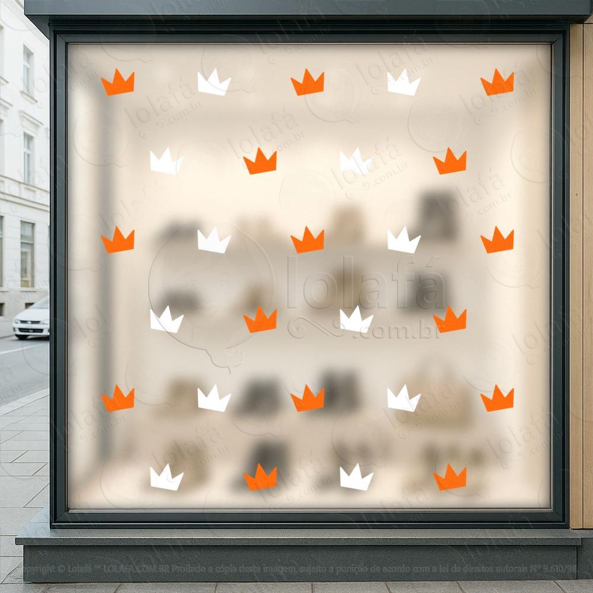 Cartela de Coroas Adesivos Para Vitrine Outono Inverno Mod:25