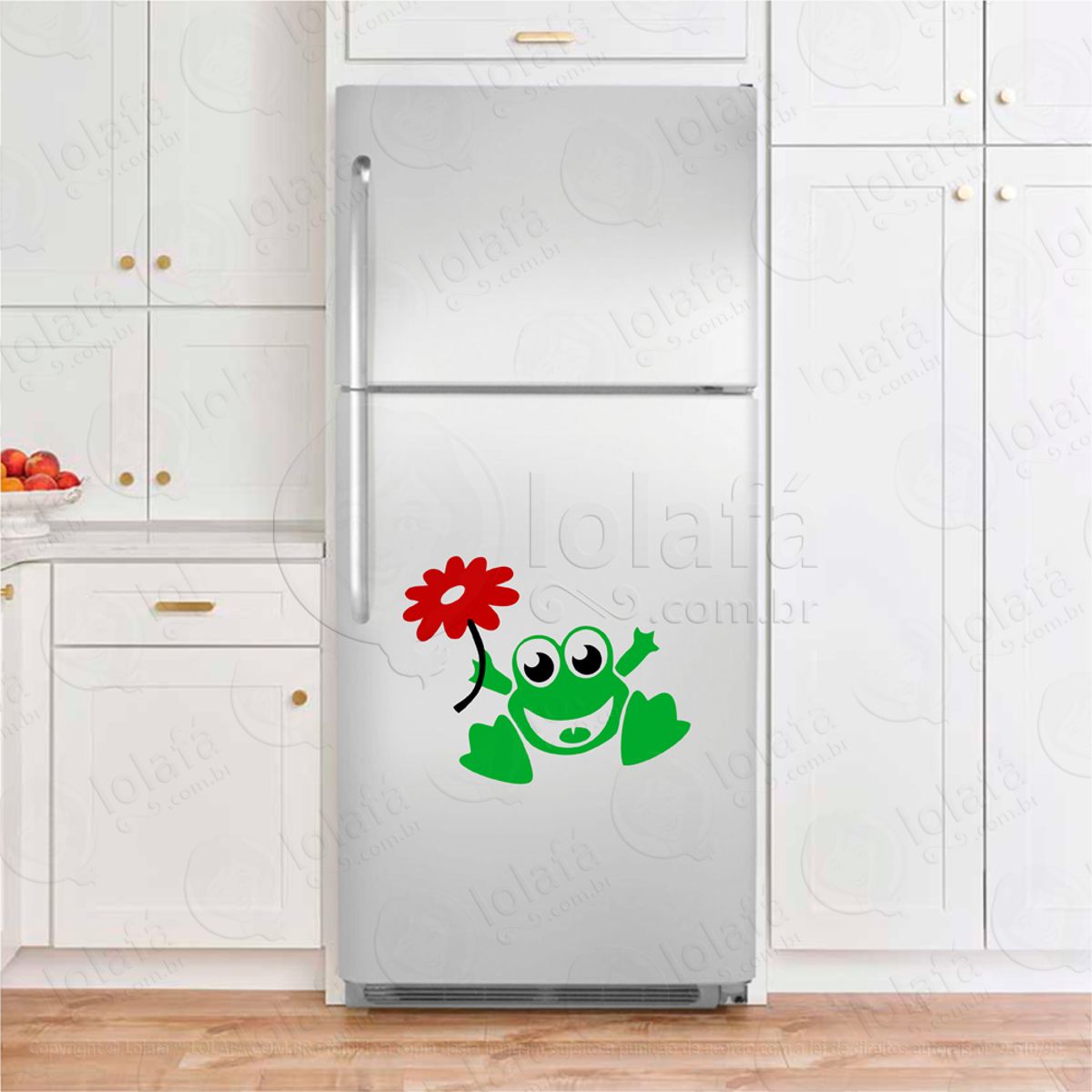 Sapo com Flor Adesivos Para Geladeiras Mod:33