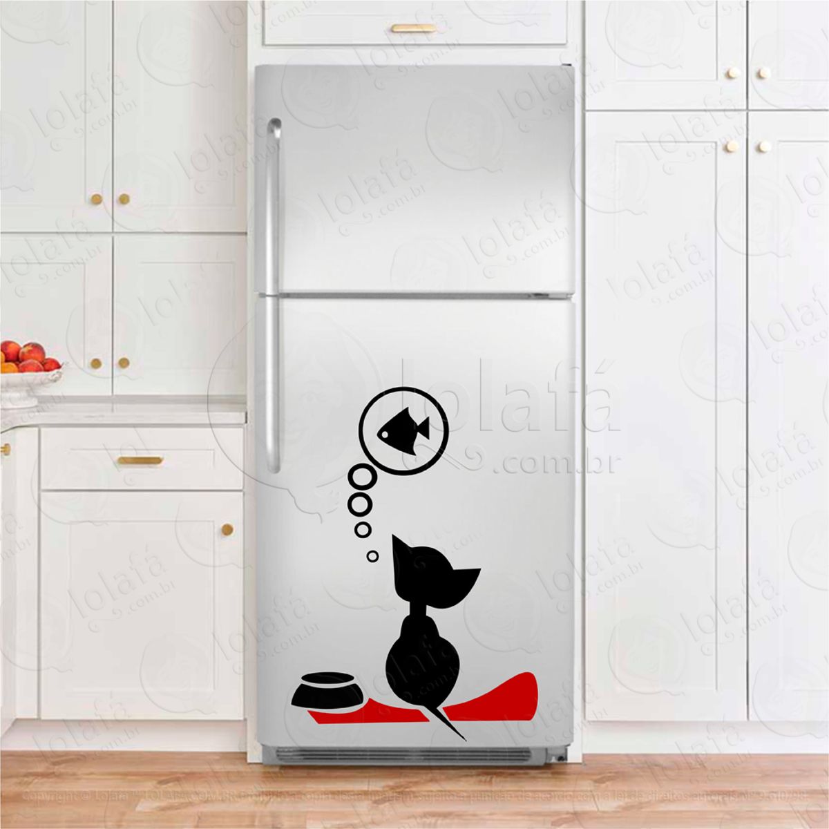 Gato e Peixe Adesivos De Geladeiras Mod:46