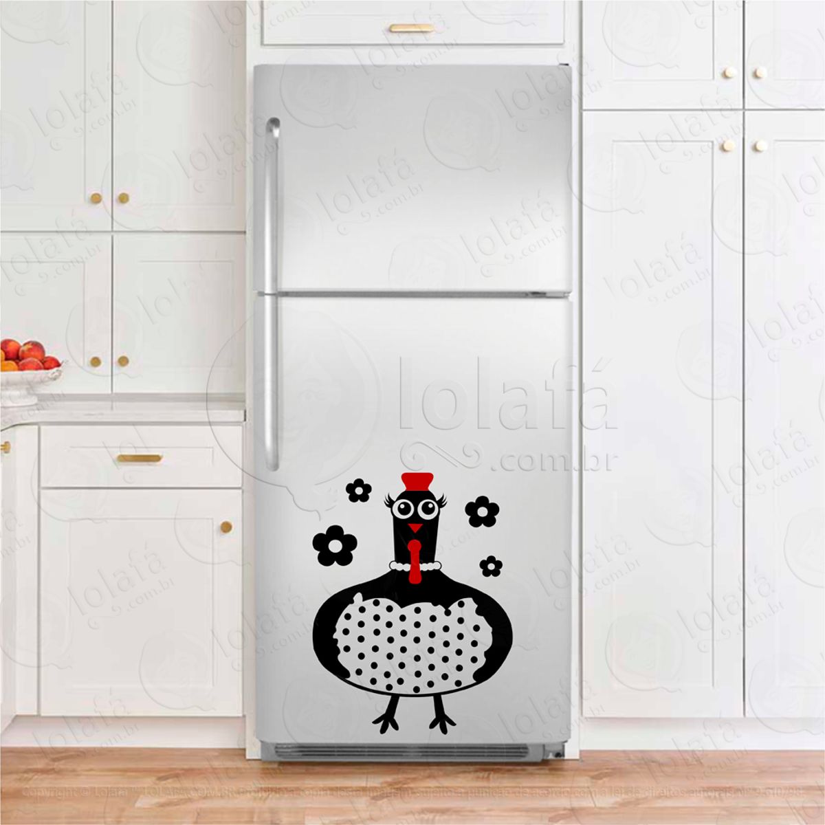 Galinha e Flores Adesivos Para Geladeira Mod:62
