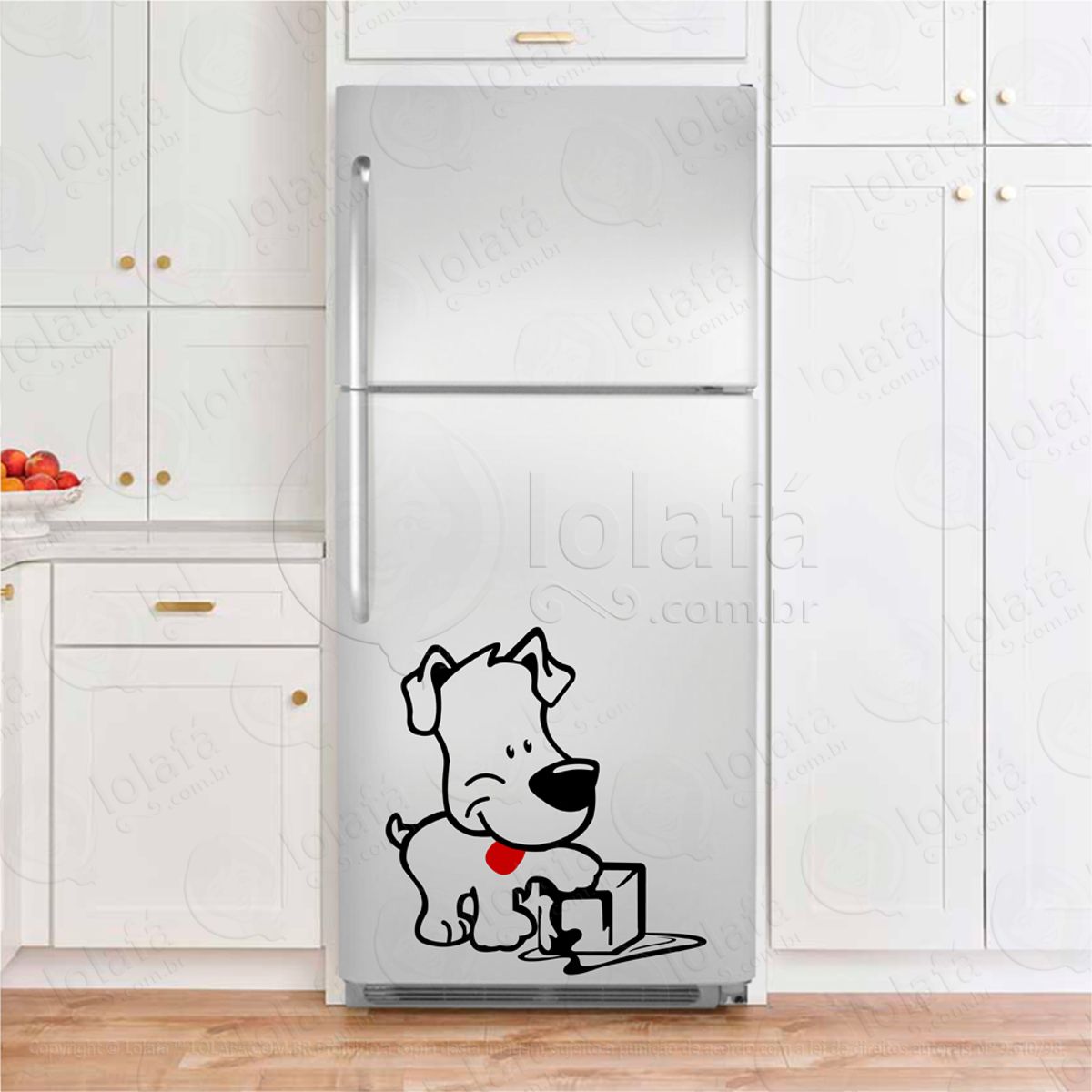 Cachorro com Gelo Adesivos Geladeira Mod:78