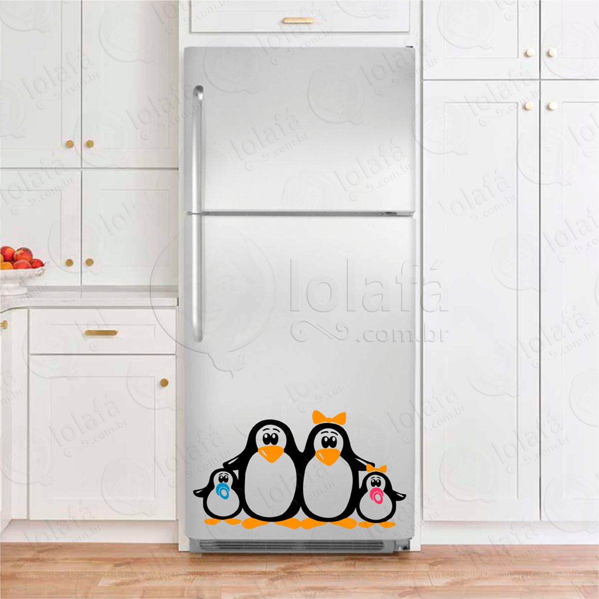 Pinguins Família Adesivo Para Geladeiras Mod:141