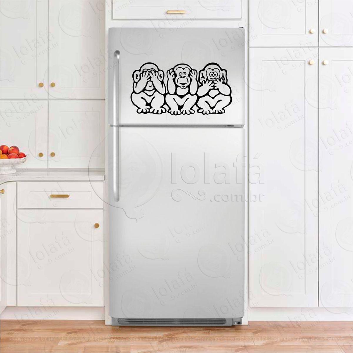 Três Macacos Sábios, Não Vejo, Não Ouço e Não Falo Adesivos Geladeiras Mod:189