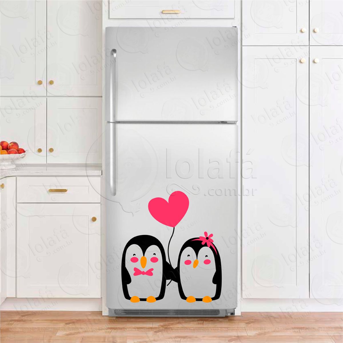 Pinguins e Coração Adesivos De Geladeiras Mod:226