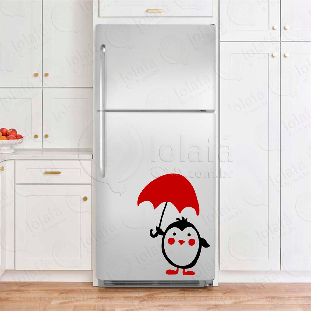 Pinguim e Guarda-chuva Adesivos Geladeiras Mod:229