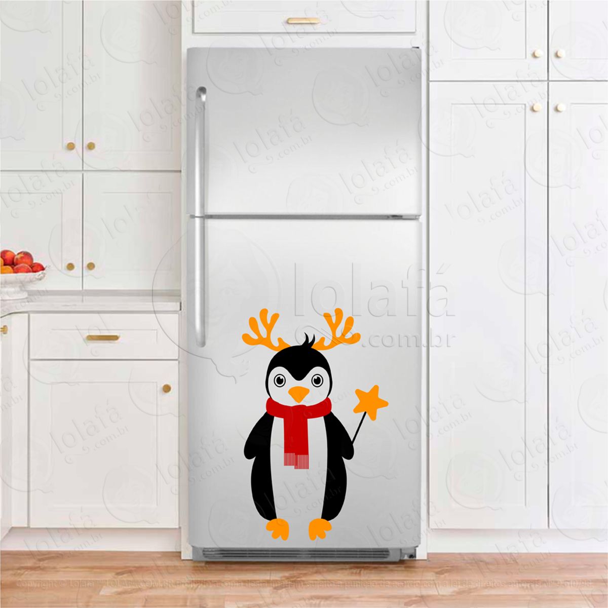 Pinguim de Natal Adesivos Para Geladeira Mod:232