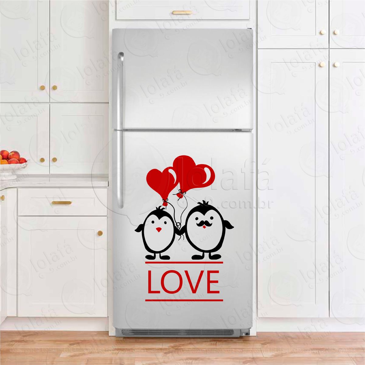 Pinguins Corações Love Adesivos De Geladeira Mod:245
