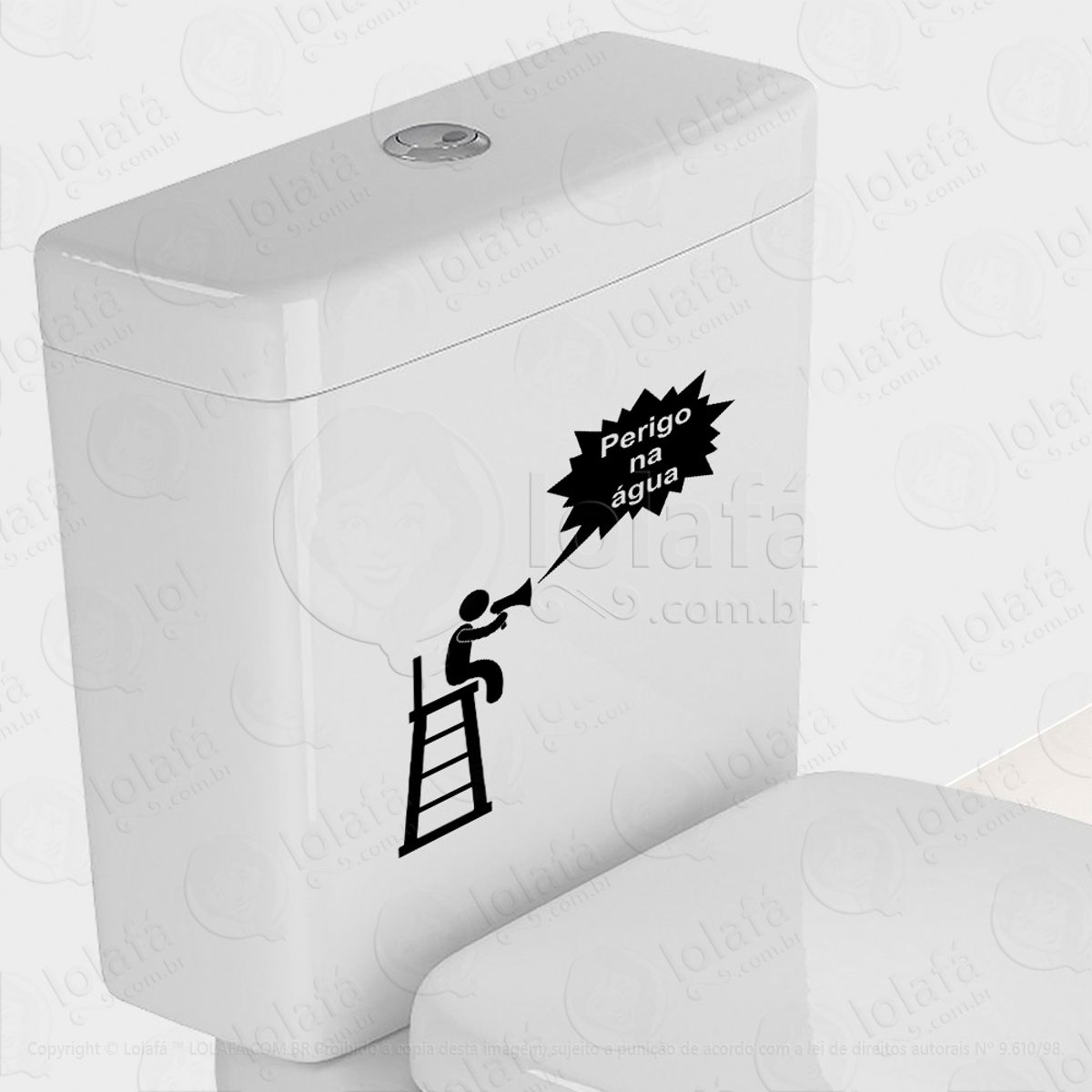 Perigo Adesivo para Vaso Sanitário e Privada Mod:6