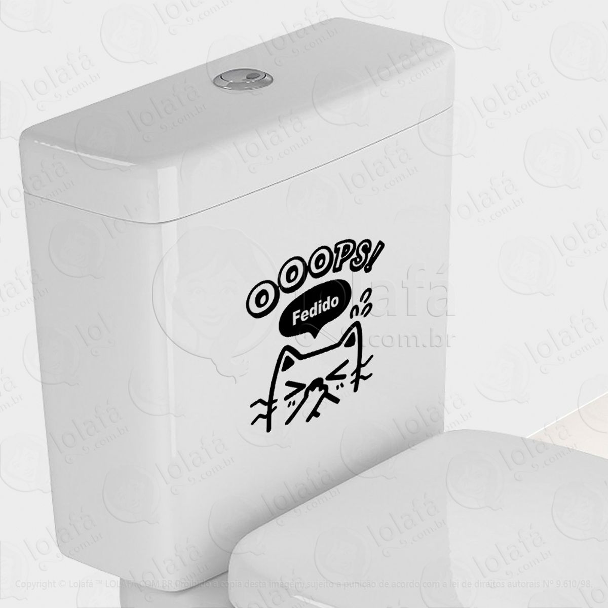 Gatinho Adesivo para Vaso Sanitário e Privada Mod:55