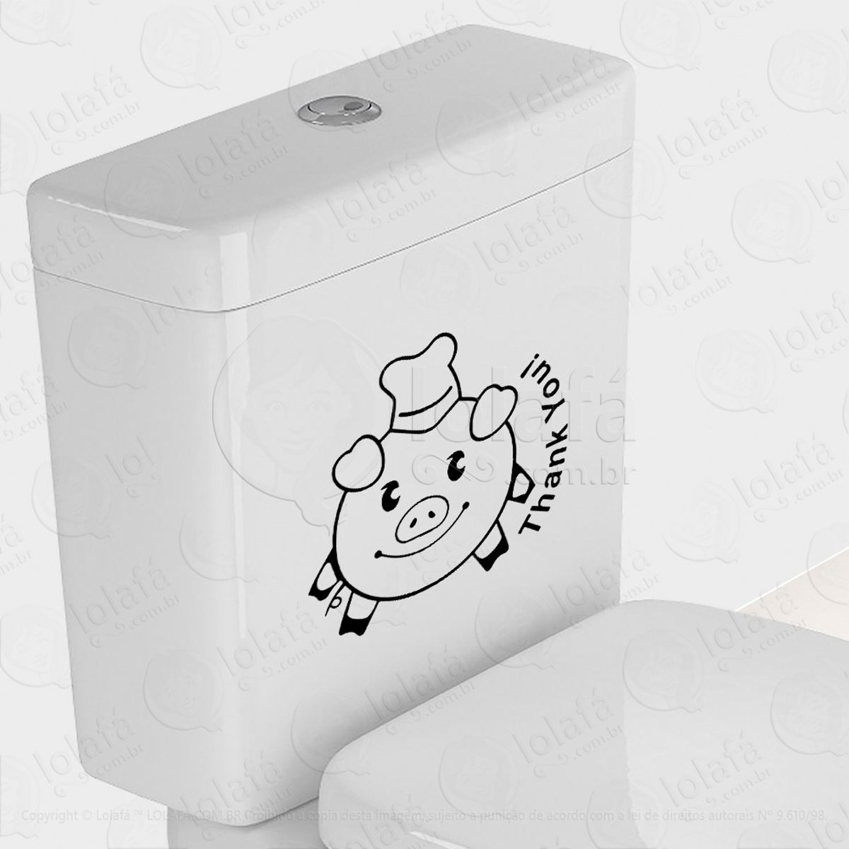 Porquinho Adesivo para Vaso Sanitário e Privada Mod:57