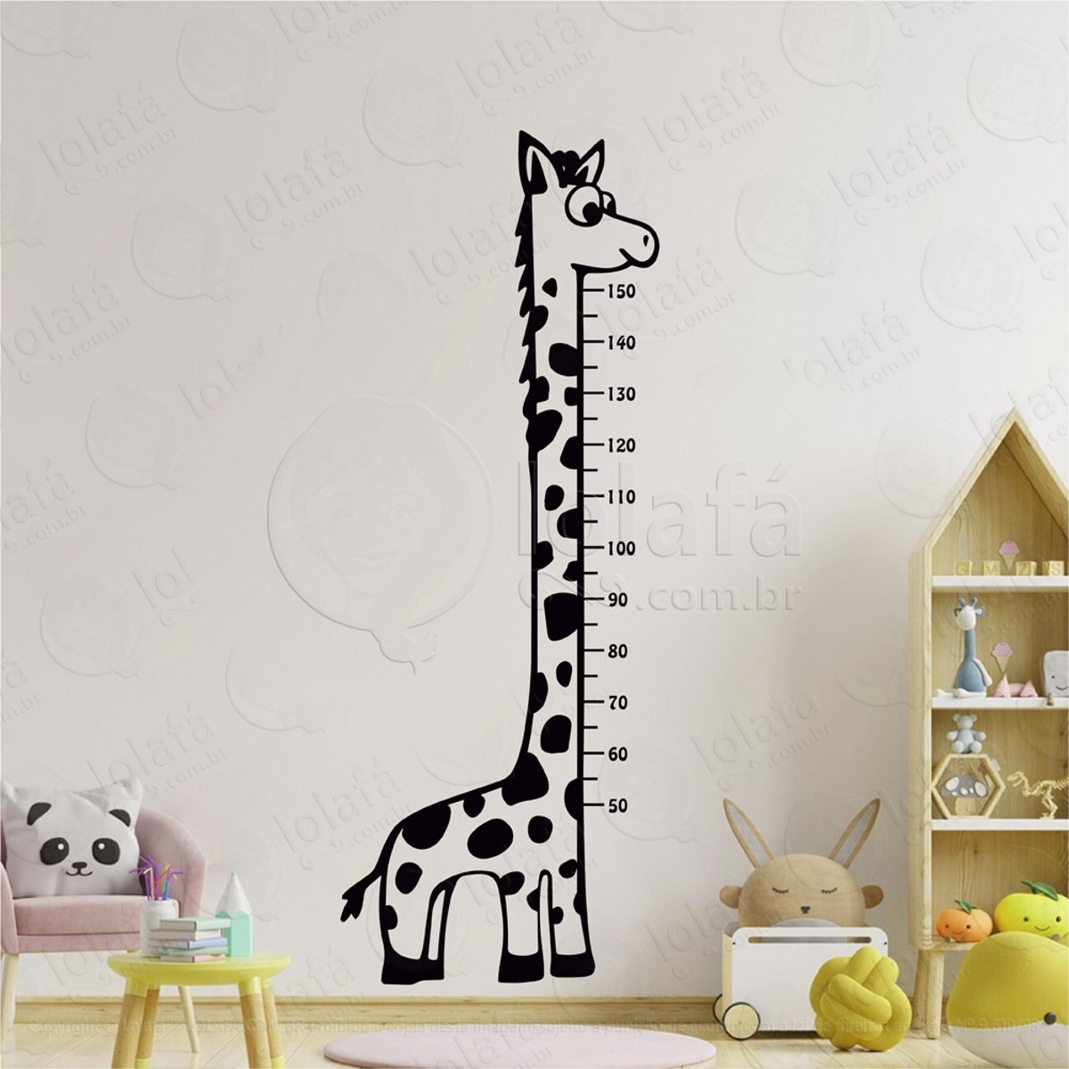 Girafa Adesivo Régua de Crescimento Infantil, Medidor de Altura para Quarto, Porta e Parede Mod:6