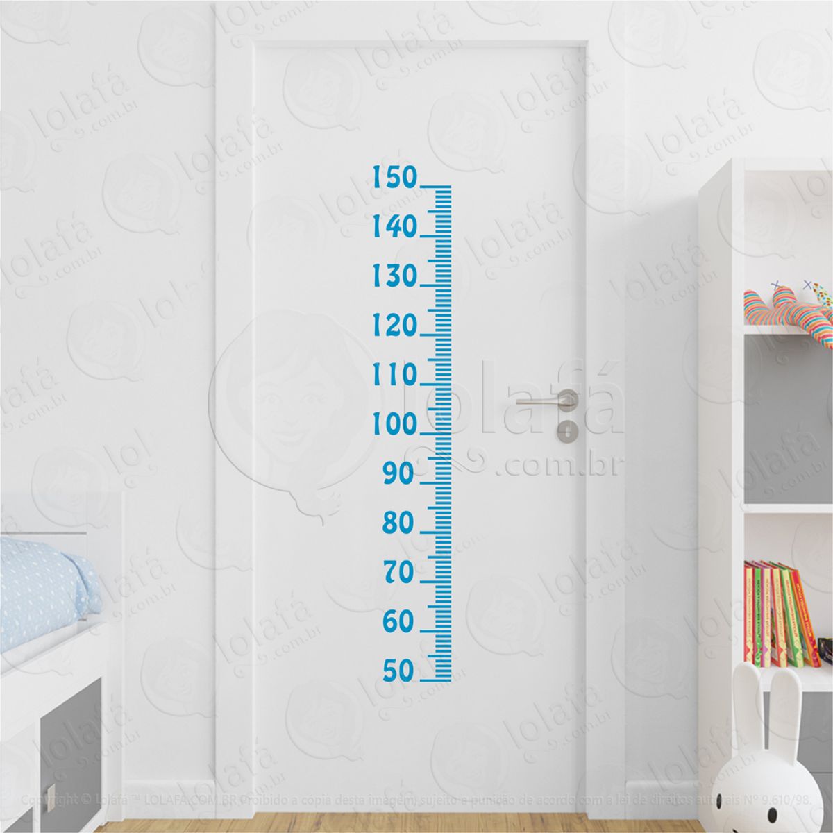 Números Adesivo Régua de Crescimento Infantil, Medidor de Altura para Quarto, Porta e Parede Mod:41