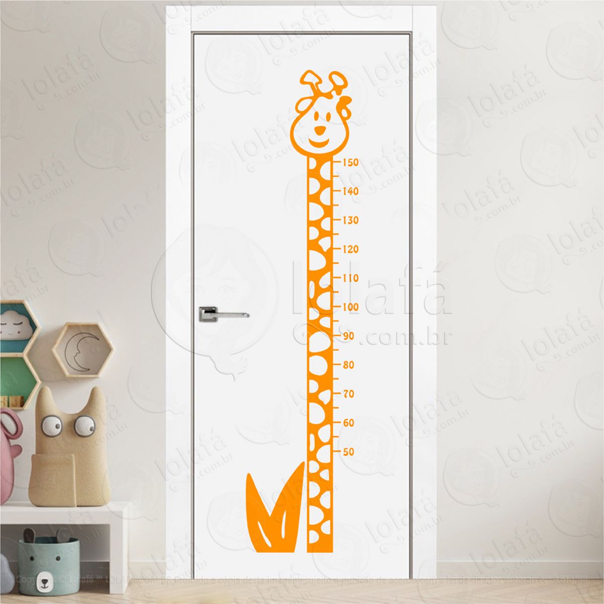 Girafa Adesivo Régua de Crescimento Infantil, Medidor de Altura para Quarto, Porta e Parede Mod:44